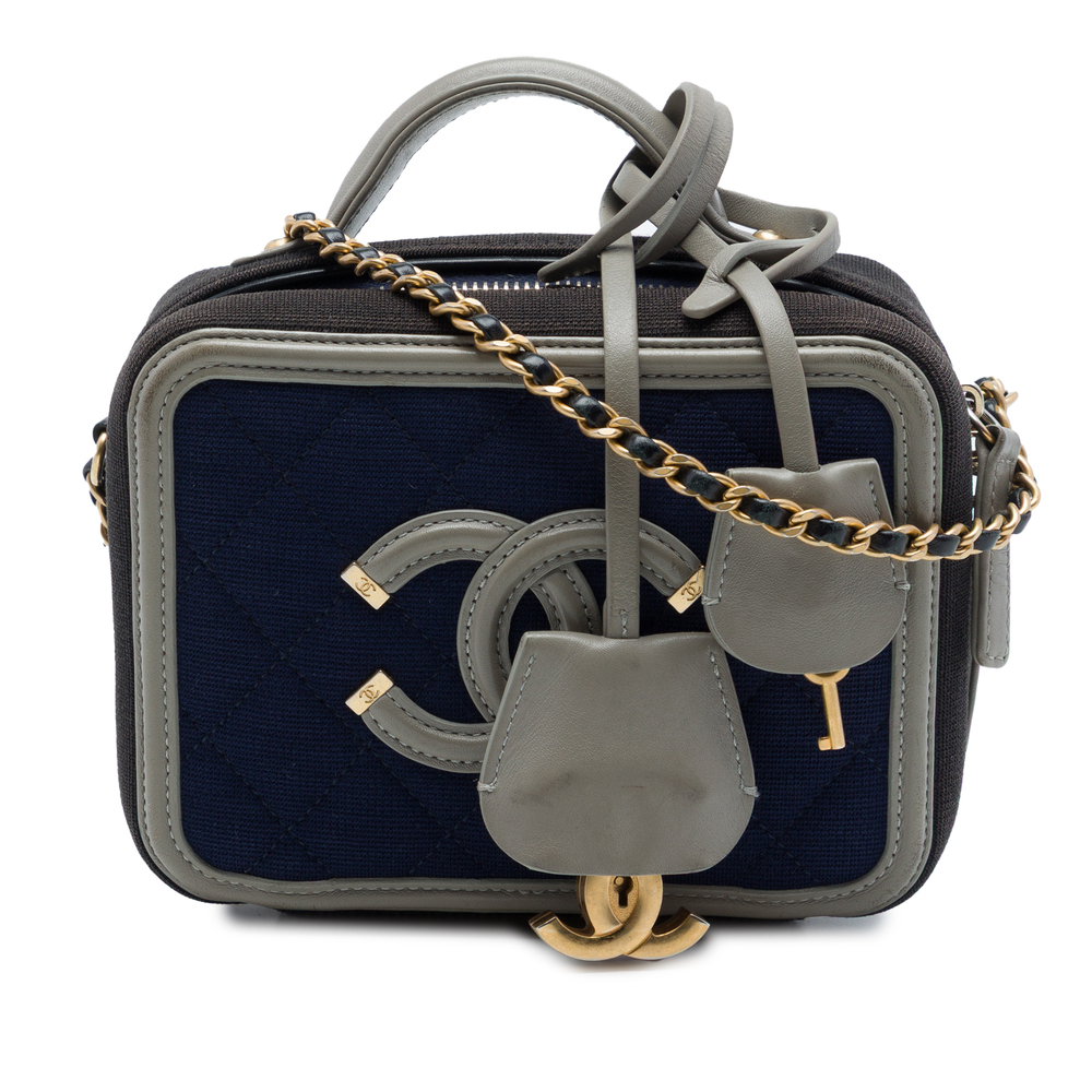Pre-Loved Chanel Small Jersey CC Filigree Vanity Case